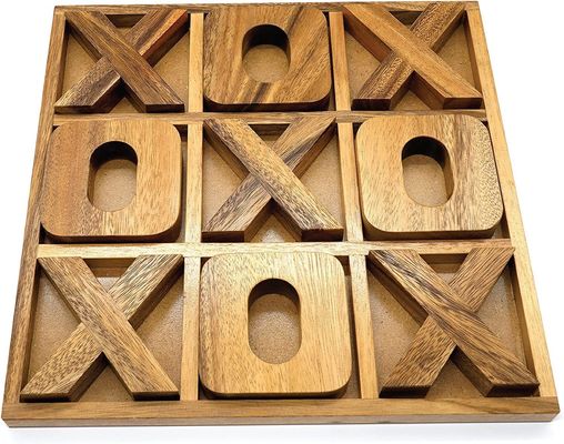 子供用の木製のティック・タック・トー XO チェスゲームセット 趣味と学習のためのカスタムティック・タック