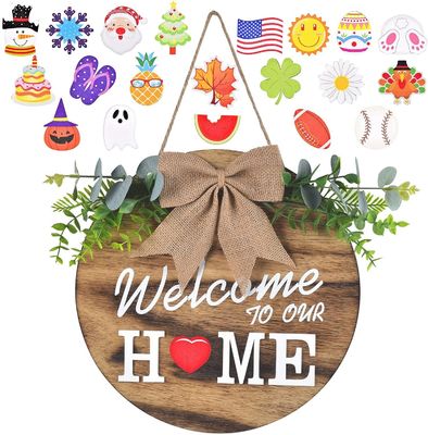 マシッドウッド フロントドア 装飾 複合材 農家の歓迎サイン 玄関 春