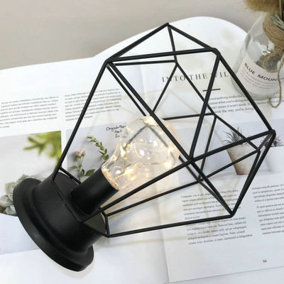 無料サンプルチャージ オーダーメイドロゴ メタルワイヤ LEDランタン グラスチューブとLED電球付きテーブルランプ