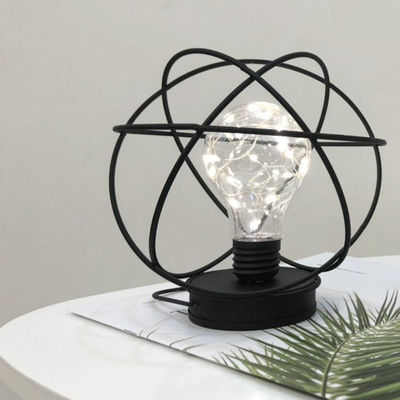 無料サンプルチャージ オーダーメイドロゴ メタルワイヤ LEDランタン グラスチューブとLED電球付きテーブルランプ