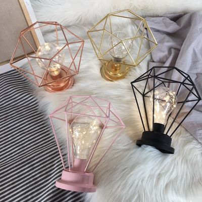 無料サンプルチャージ オーダーメイドロゴ メタルワイヤ LEDランタン グラスチューブとLED電球付きテーブルランプ