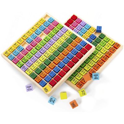木製の掛け算数学のテーブルボードゲーム 7.5x7.5x0.8インチ サイズと焼印