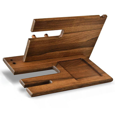 手作り 天然ナッツ木 電話ドッキングステーション キーフック 財布 スタンド ウォッチ オーガナイザー