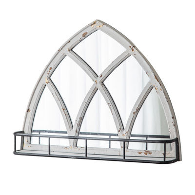 天然様式 木製鏡枠 収納用棚付き 飾り付け 白色またはカスタム色