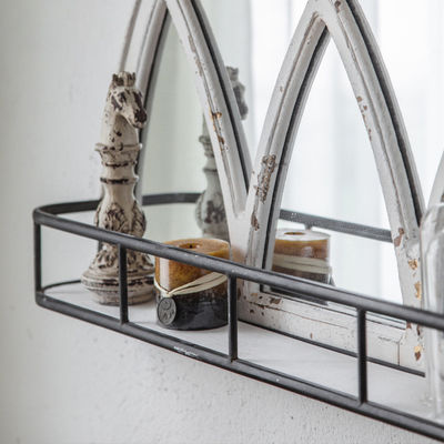 天然様式 木製鏡枠 収納用棚付き 飾り付け 白色またはカスタム色