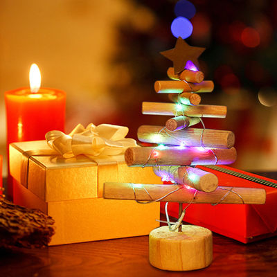 カスタム印刷 人工クリスマスツリー ミニ 木製飾り 家具飾り クリスマスツリー