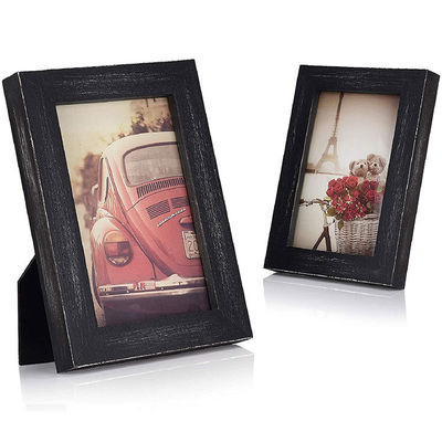 田舎風の家飾り 木の壁アートプラーク フォトフレームと焼印のサイン