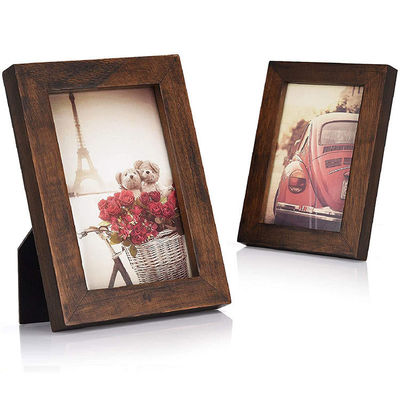 田舎風の家飾り 木の壁アートプラーク フォトフレームと焼印のサイン