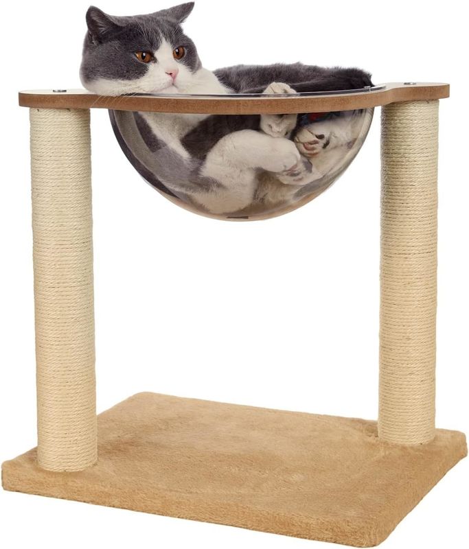 ハンマックと現代猫の木 天然シサルロープ 屋内猫と子猫 木の猫家具
