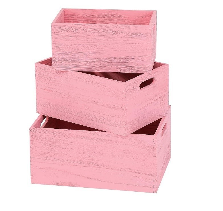 野菜やパンの果物のための手造りの木製貯蔵セット 3 枚組の巣箱