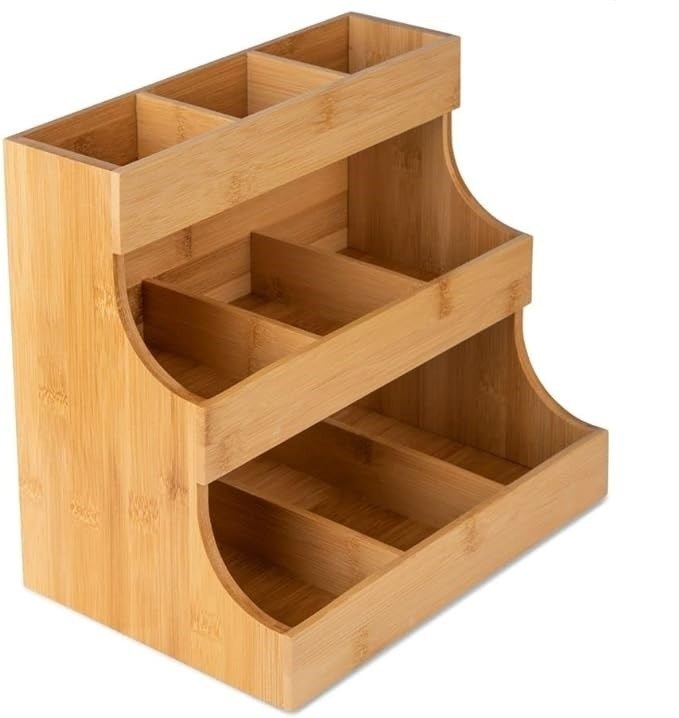 他のプレゼント 工芸品 3層 バンブー お茶袋 収納箱 180袋 松の木色