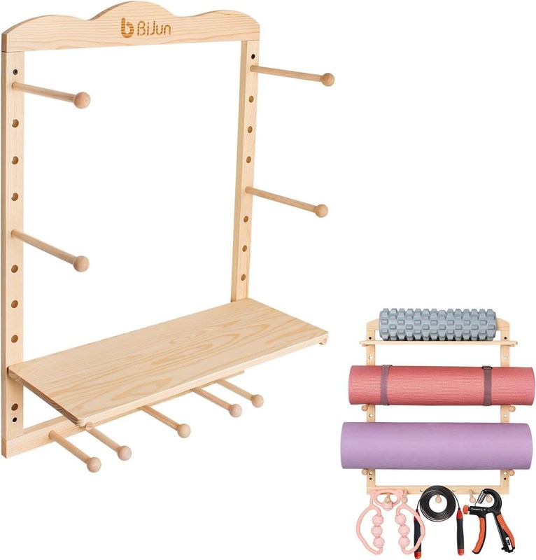 キッチンストレージラック ヨガマットホルダー カスタムサイズジム組織のための壁マウント