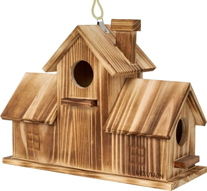 木製の屋外3穴鳥居 庭の生息地のための木材で手作り
