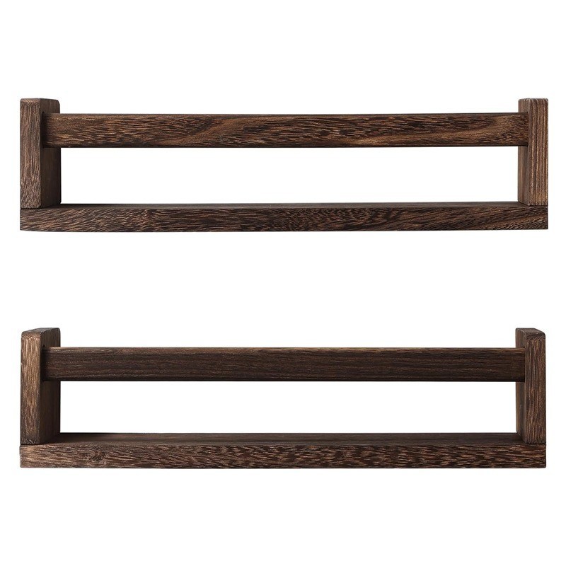 2 木製の浮き棚 収納用本 棚 子供用 部屋 または キッチン 調味料 棚