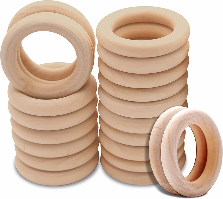室内・室外 部屋空間 50mm 滑らかな木製のリング 未完成の木製の輪