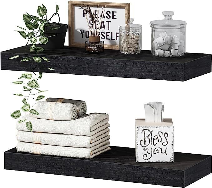 郵便包装 精巧な家庭装飾のための2つの田舎風の木製の浮遊棚セット