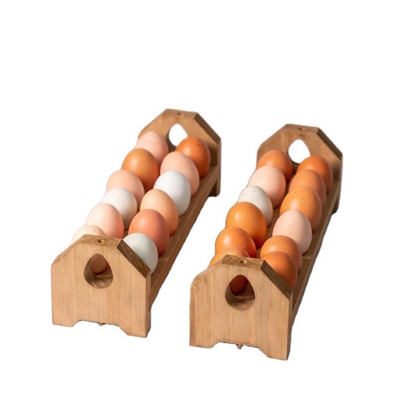 木製の卵箱トレイ 農家のキッチン用の手作り竹またはカスタム木製の卵箱