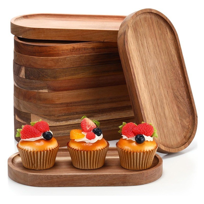 植物油塗装と天然木色の10インチ円形の木製の食卓