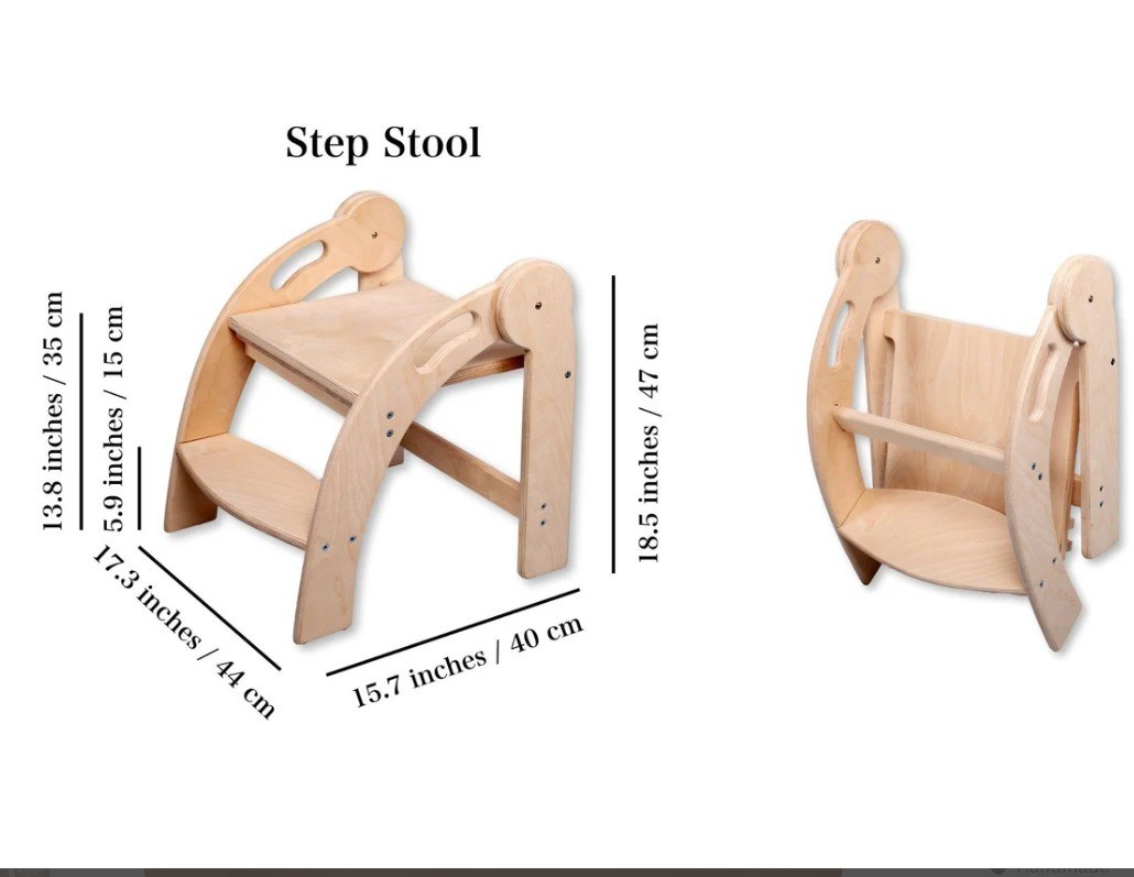 カスタマイズされたロゴ 木製のステップストール 子供のための折りたたみ小児ストール モンテッソーリデザイン