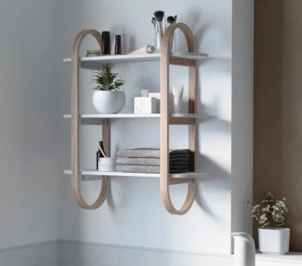 ダイニングルームの壁飾りのためのホワイト・ナチュラル・フロート・ハンガリング・シェルフ