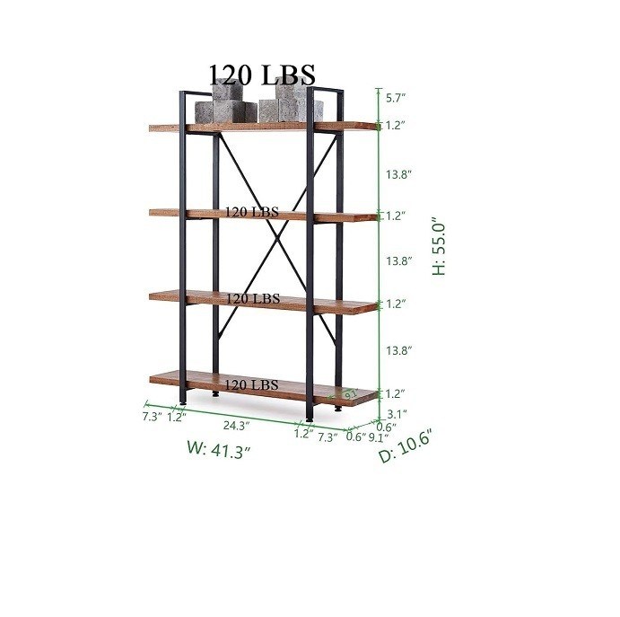 立方体 4 階 自然 4 棚 田舎型 固木型 本棚 本棚 メタル 本棚 リビング 部屋 家具