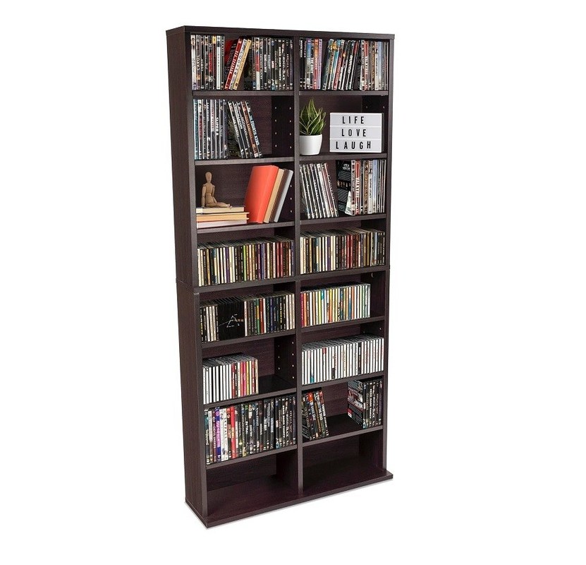 パーソナライズド 12 調整可能な棚と 4 固定棚 メディアキャビネット