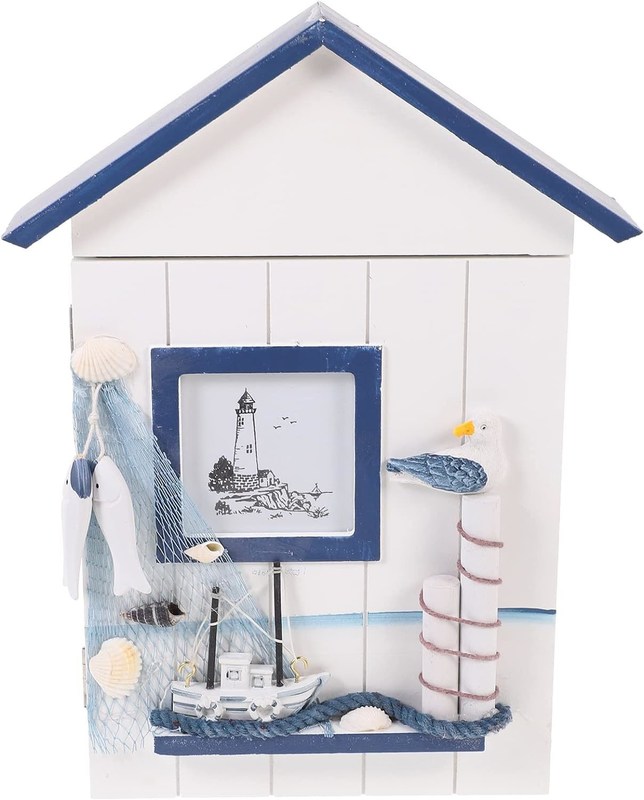 木製 ナウティカル 壁マウント ハンキング 装飾 手作り オフィスビル用の鍵保持器