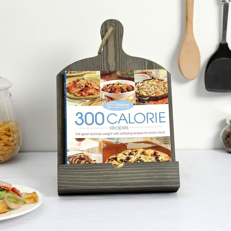 田舎風の木製 レシピ本柄 調節可能で折りたたむ キッチン用