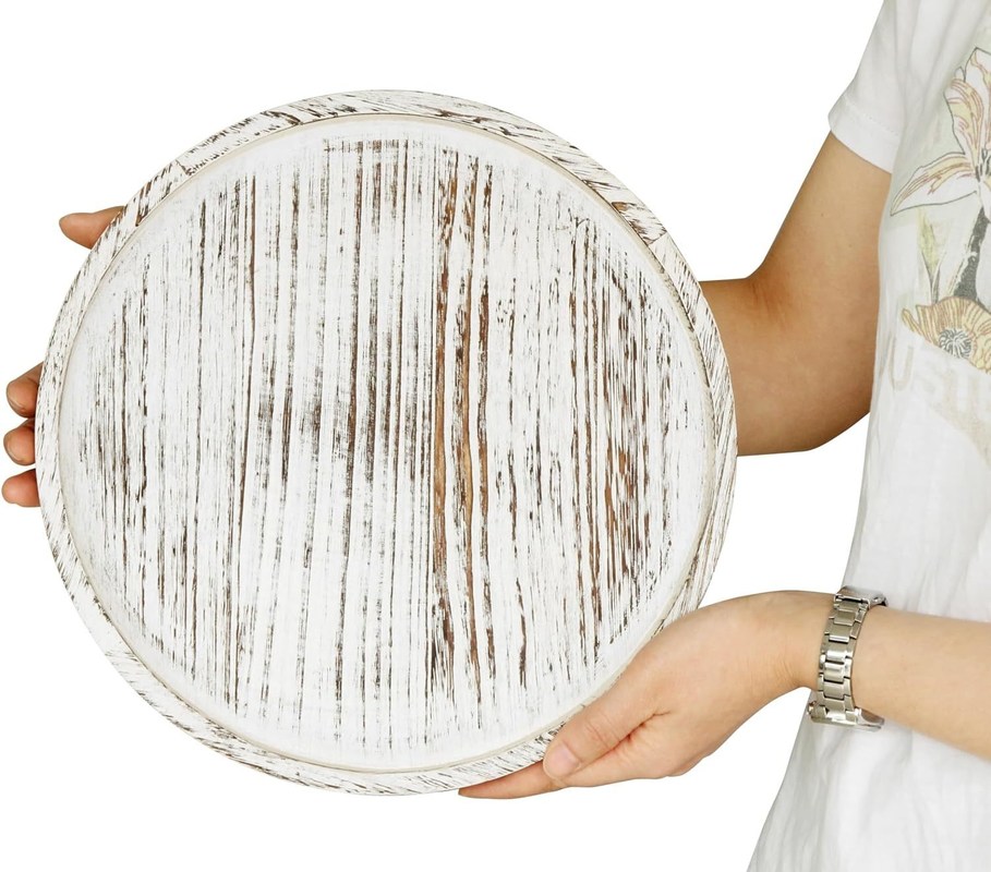 階層数 農家のコーヒータブのための単体12インチ 田舎木製の装飾テーブルトレイ