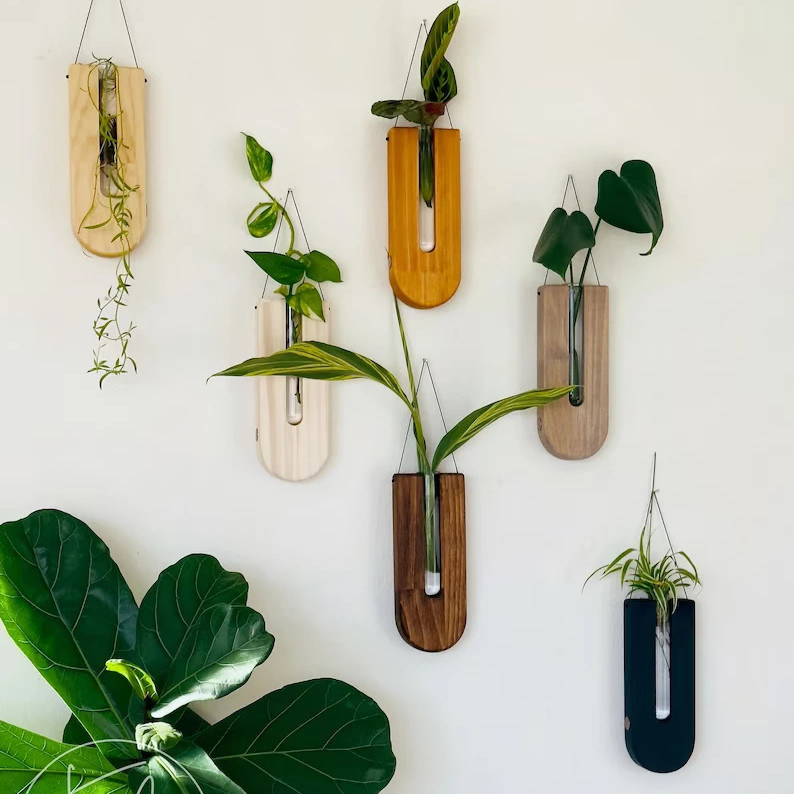 木製の壁プランターと家庭装飾のための現代デザインスタイルの増殖ステーション