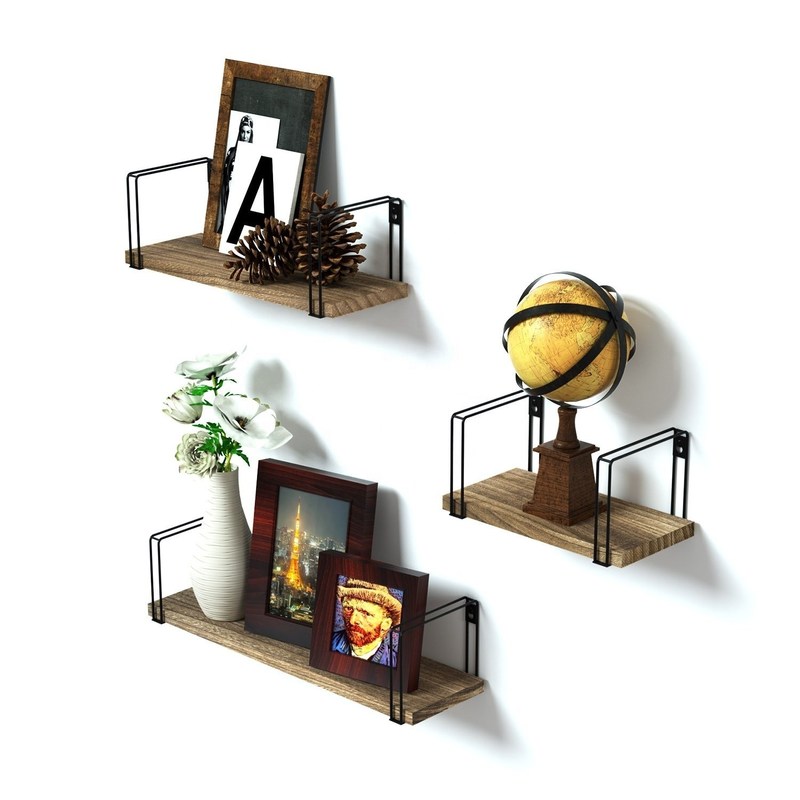 リビングルーム家具 壁棚 金属 木材 モダン 収納 キッチン 空間 節約