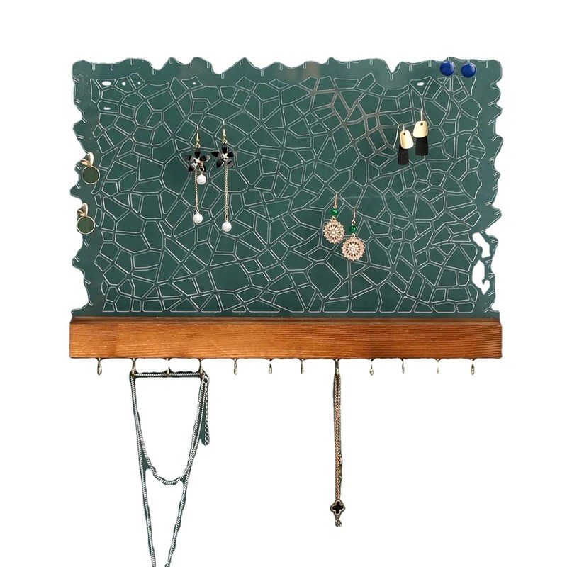 機能的なデザイン 木製の浮遊棚 オーダーメイドロゴのためのアクリルイヤリングディスプレイ