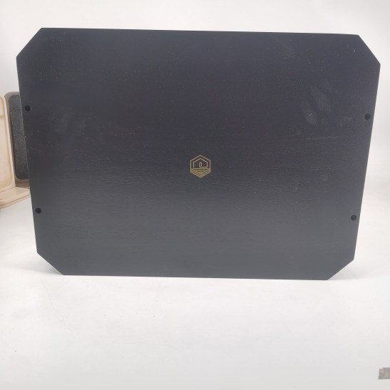 202406 黒い木製の食卓 アカシア木材 柄付きの木製の特製食卓