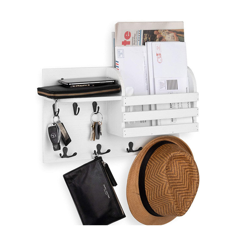 二階建ての壁マウント 収納棚 磁気家用 ハンガリングオーガナイザー ラック キーホルダー