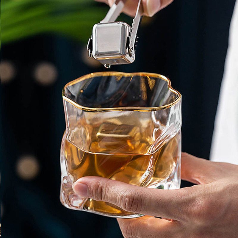 クリステル・ウイスキー・グラス・ワインカップ 曲がった線 オーダーメイド・ロゴと多色オプション