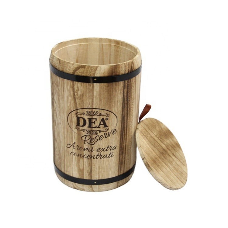 18x18x27cm オーダーメイドロゴ 木製樽パッケージ ハンドメイド ヴィンテージスタイル 大型 パウロニア