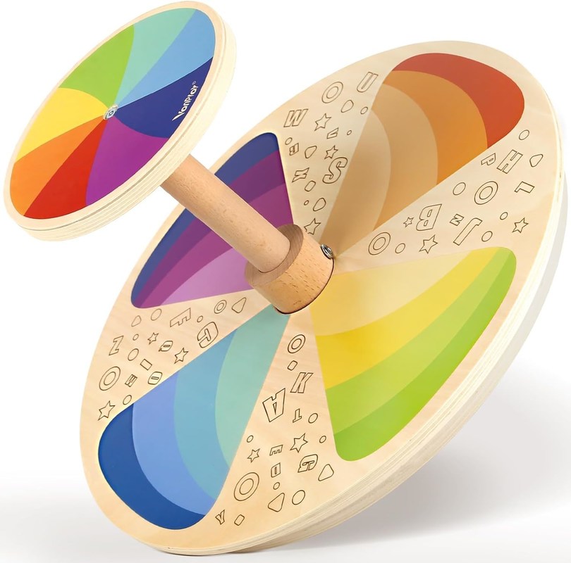 木製のスピナーシート 座ってスピン サイズが大きい レーザー彫り クラシックスピニングアクティビティ トイ