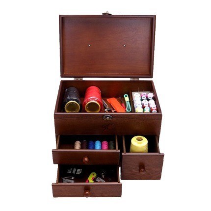 サポートする部屋ではないスペース選択 組織化された保管のための木製縫製箱