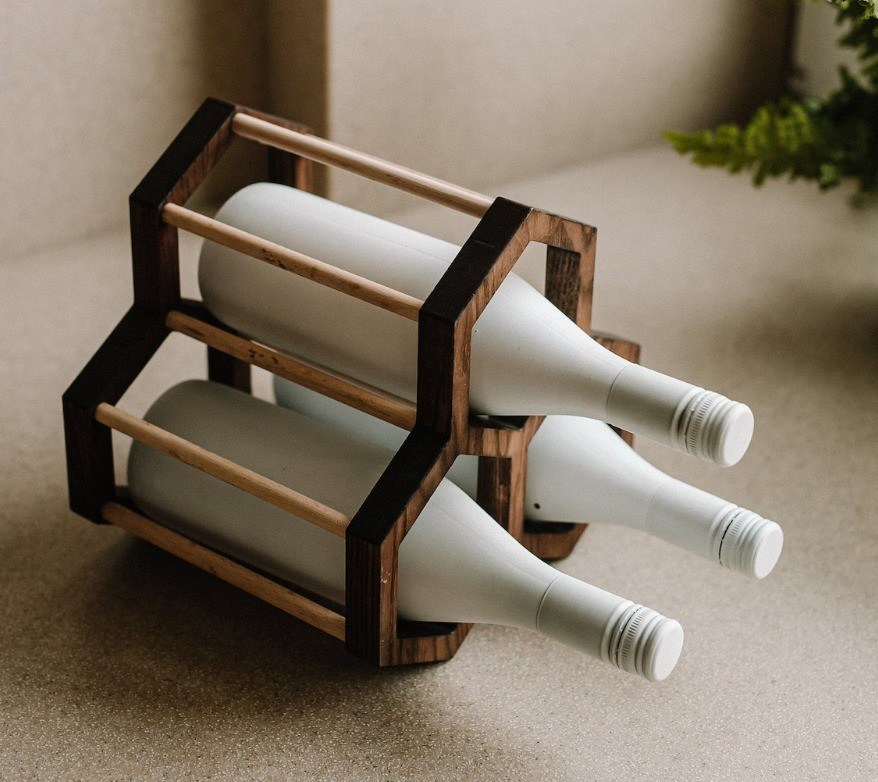 機能節約スペース 202404 木製のハニコムワインホルダー 立面ワインボトルラック