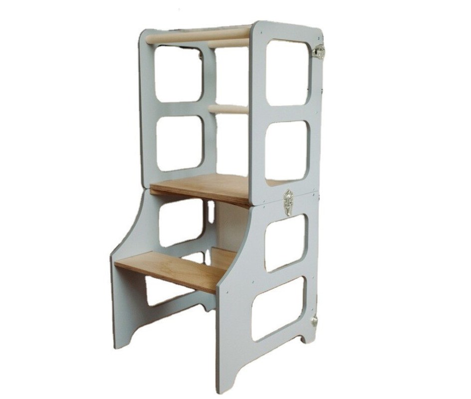 郵便包装 リビング キッチンタワー 3in1 折りたたむ ステップ ストール デスク スライド 子供向け