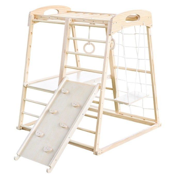 児童体操 木製のクライミングフレーム 岩登り 網の梯子 引き上げ バー 遊び テント 室内