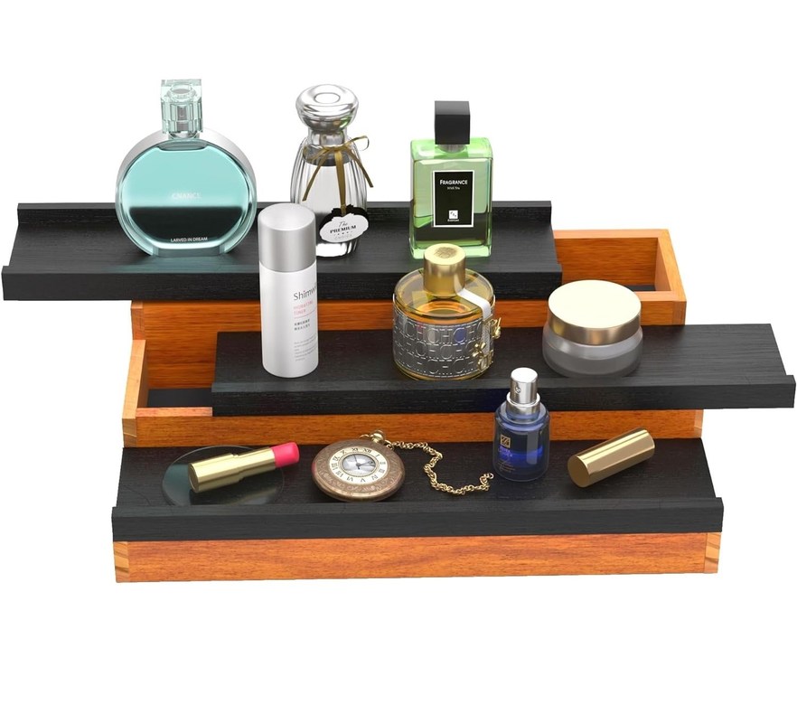 全季節の3階建てのケルンスタンドオーガナイザー 隠された収納スペースとスタンドタイプ