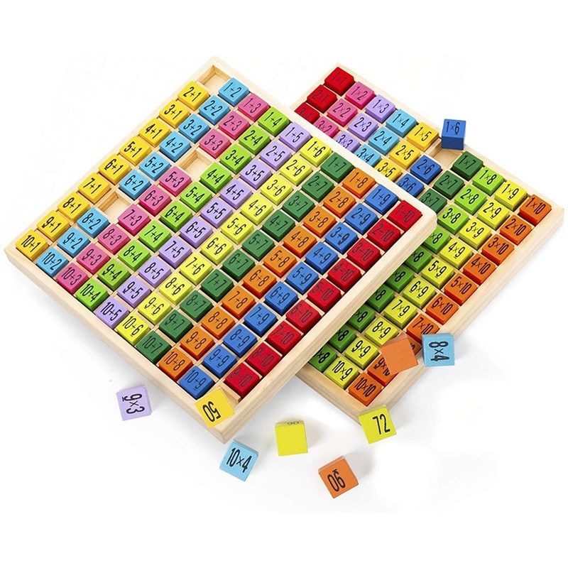 木製の掛け算数学のテーブルボードゲーム 7.5x7.5x0.8インチ サイズと焼印